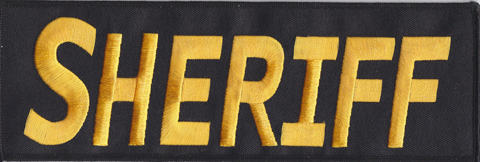 SHERIFF Gold on Black Back Panel Patch 3" by 9"